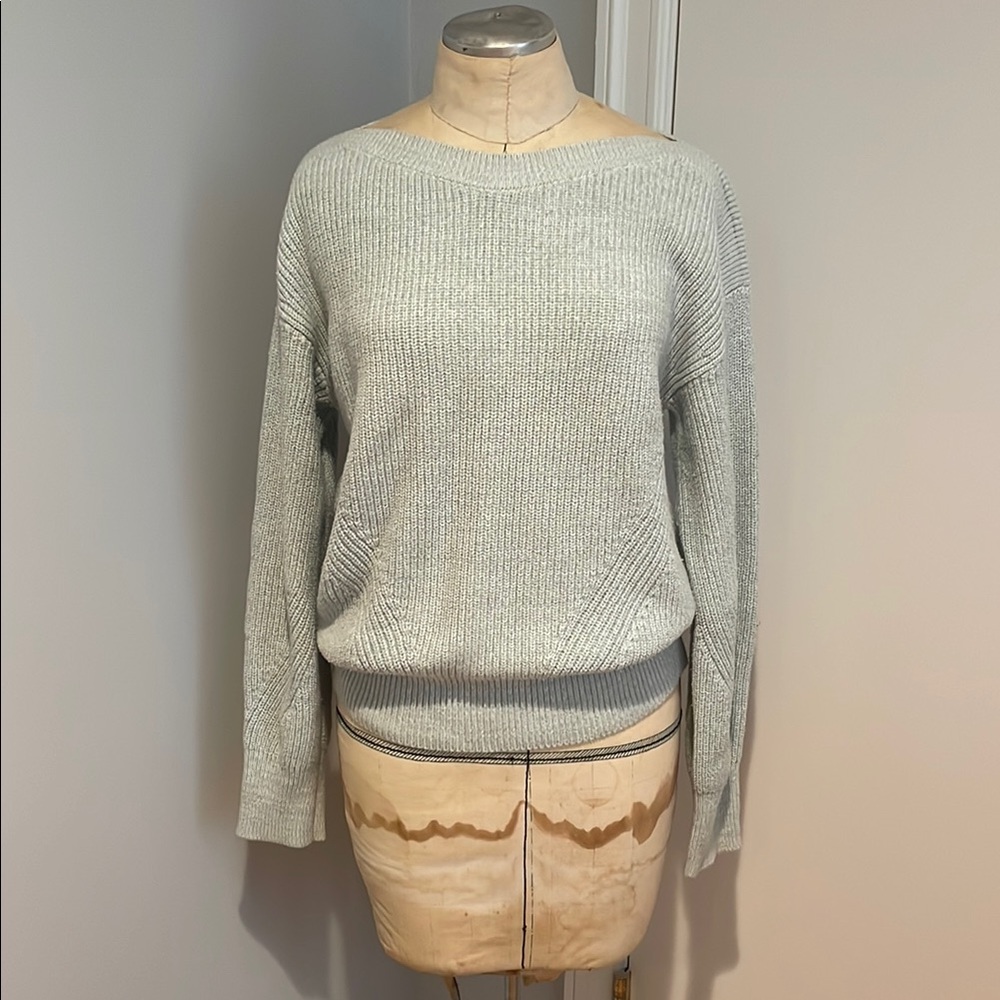 GAP Teal Crew Neck Sweater with Ribbed Texture Size Medium